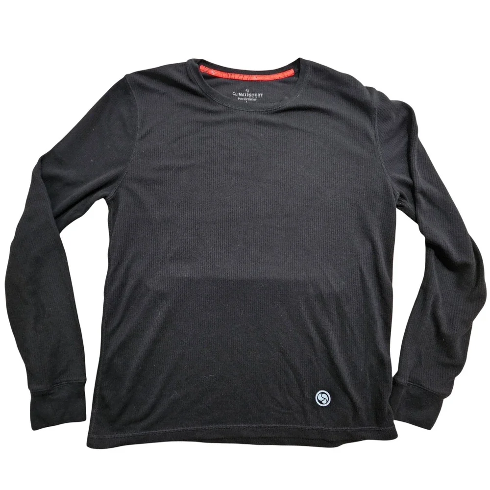 Climatesmart‎ Pro Extreme Mens Large Black Long Sleeve Ribbed Base Layer Top